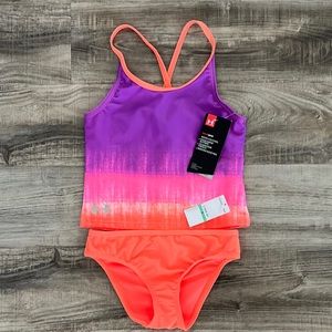 Under Armour Girls Tankini Swim Suit, Size 8
